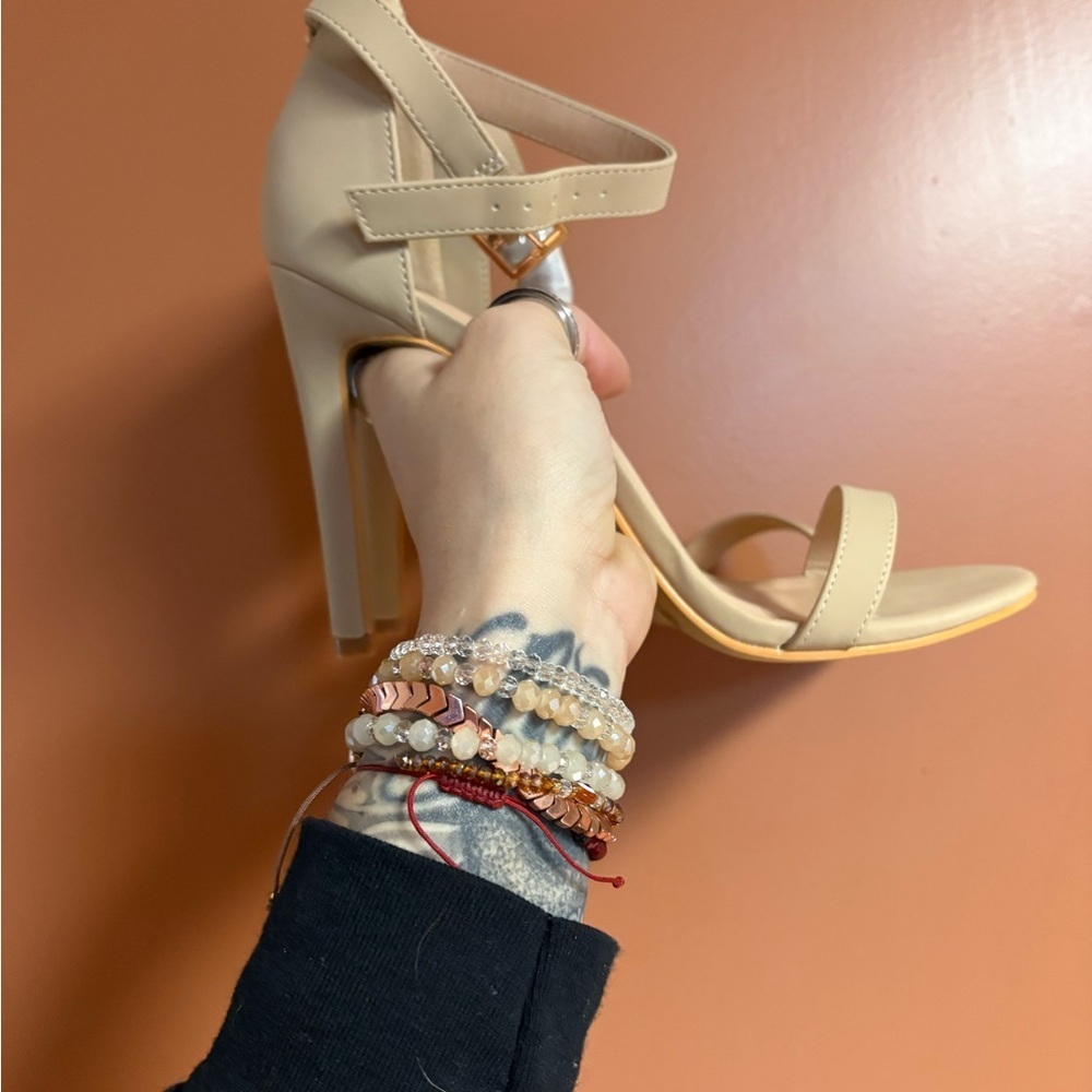 Fashion Nova Nude Strappy Heels - Picture 8 of 9